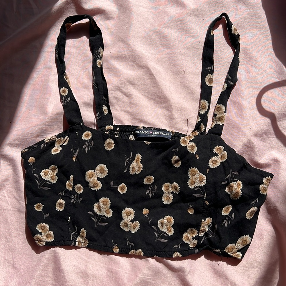 Brandy Melville Sunflower Cropped Tank Top